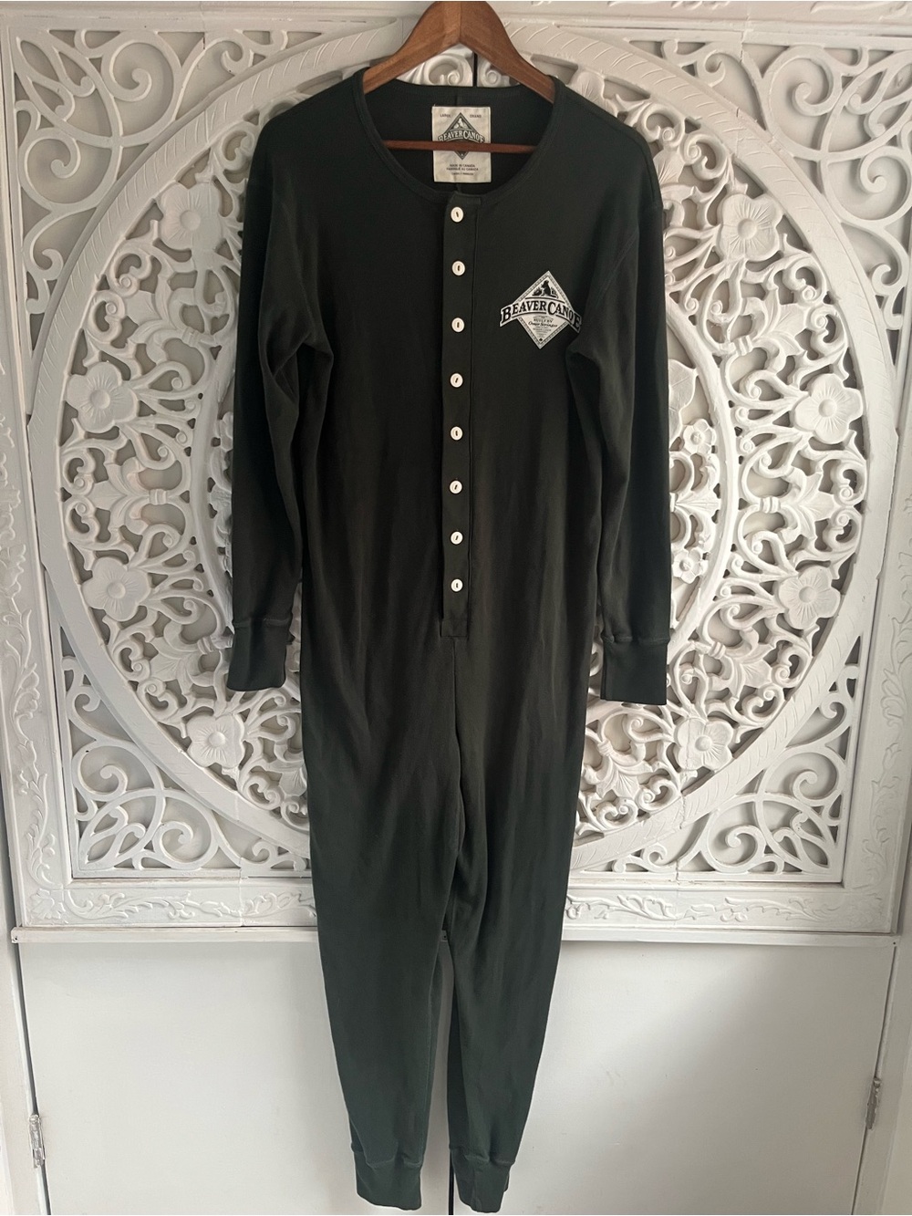 Vintage Beaver Canoe Omer Stringer Union Suit Thermal Onesie Made in Canada L